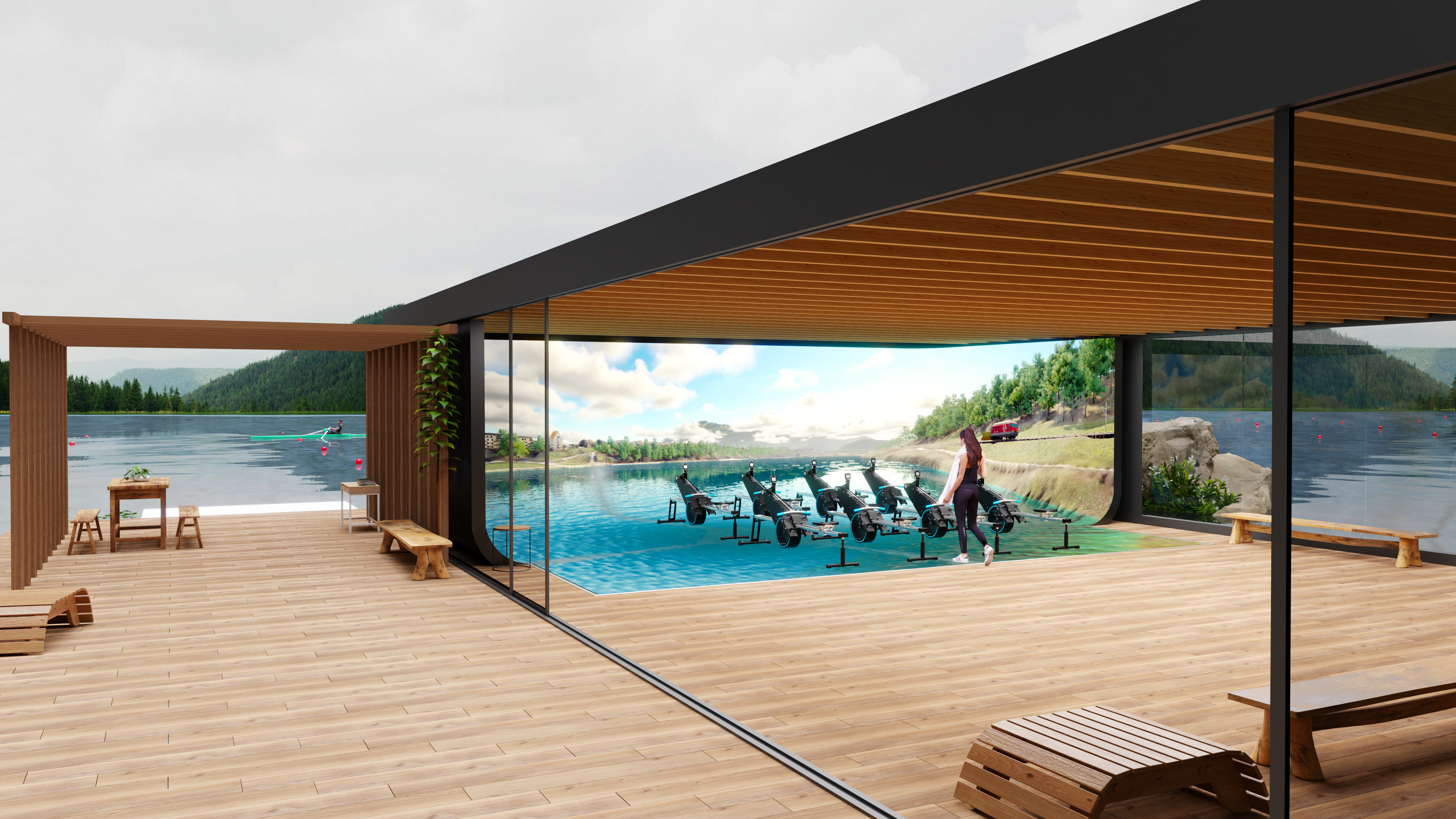 Commercial rowing installations